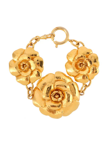 Chanel Camellia Motif Bracelet Gold