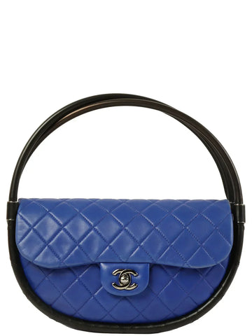 Chanel Around  Made Hula Hoop Top Handle Bag Blue/Black