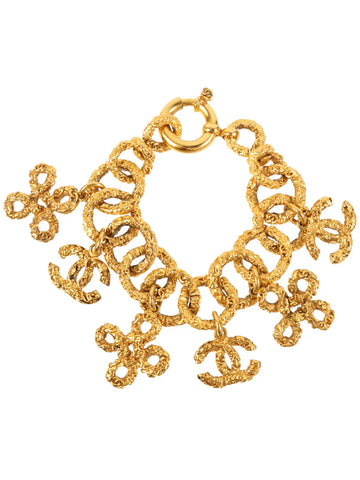 Chanel Clover Cc Mark Charm Bracelet Gold