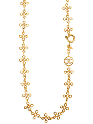 Top Quality Chanel 1993 Made Circle Cutout Cc Mark Design Chain Necklace Gold