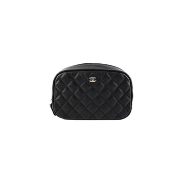 Chanel Quilted Togo/epsom/caviar/clemence/callfskin/cowhide/lambskin Pouch Black