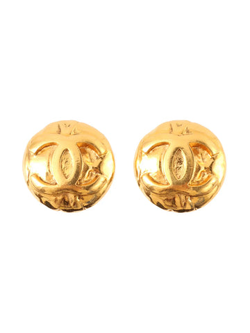 Top Quality Chanel 1997 Made Round Cc Mark Earrings Gold