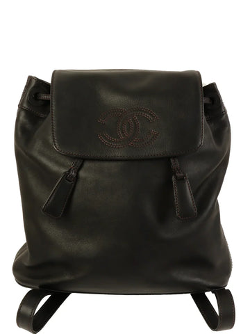 Top Quality Chanel Around 1998 Made Cc Mark Stitch Backpack Black