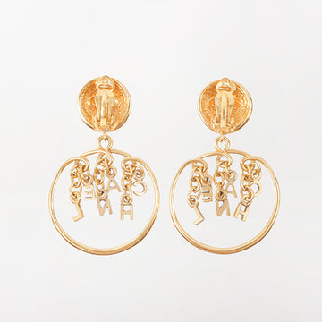 Chanel Logo Chain Design Swing Earrings