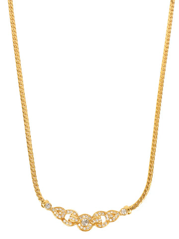 Top quality Dior Rhinestone Design Necklace Gold