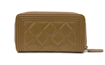 Chanel Rose Gold  Leather Le Boy Wallet