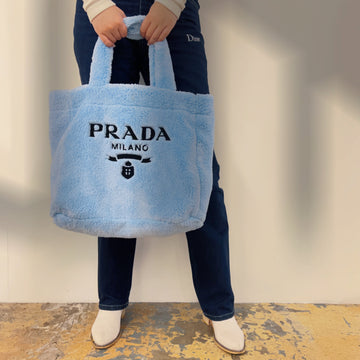 Prada Baby Blue Towel Tote Bag