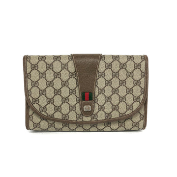 Gucci GG Monogram Clutch with Classic Detail and Gold Hardware