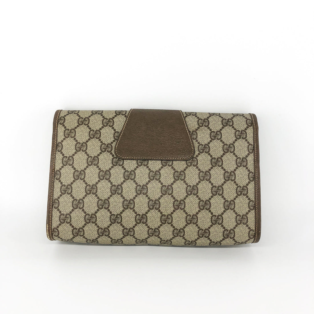 Gucci GG Monogram Clutch with Classic Detail and Gold Hardware