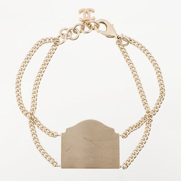 Chanel 1996 Made Box Motif Logo Plate Bracelet Pink/Champagne