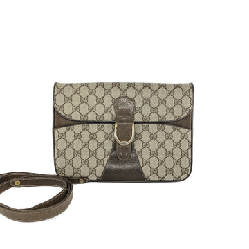 Gucci  GG Monogram Clutch with Strap and Gold Hardware
