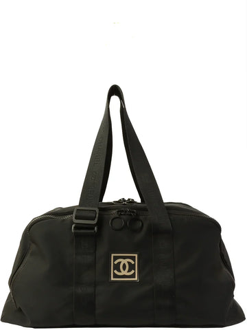 Chanel Around  Made Sport Line Nylon Logo Boston Bag Black