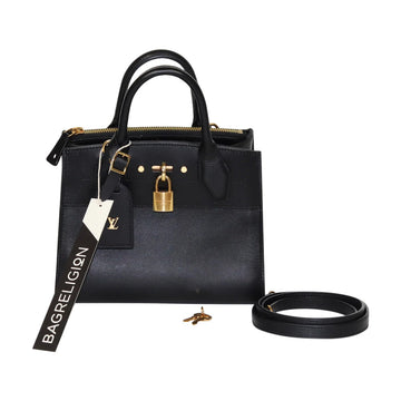 Louis-Vuitton Black City Steamer Mini with GHW