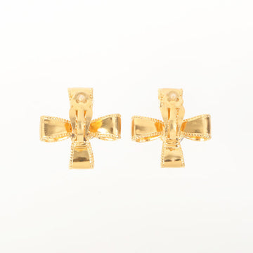 Chanel 1997 Made Cc Mark Ribbon Motif Earrings