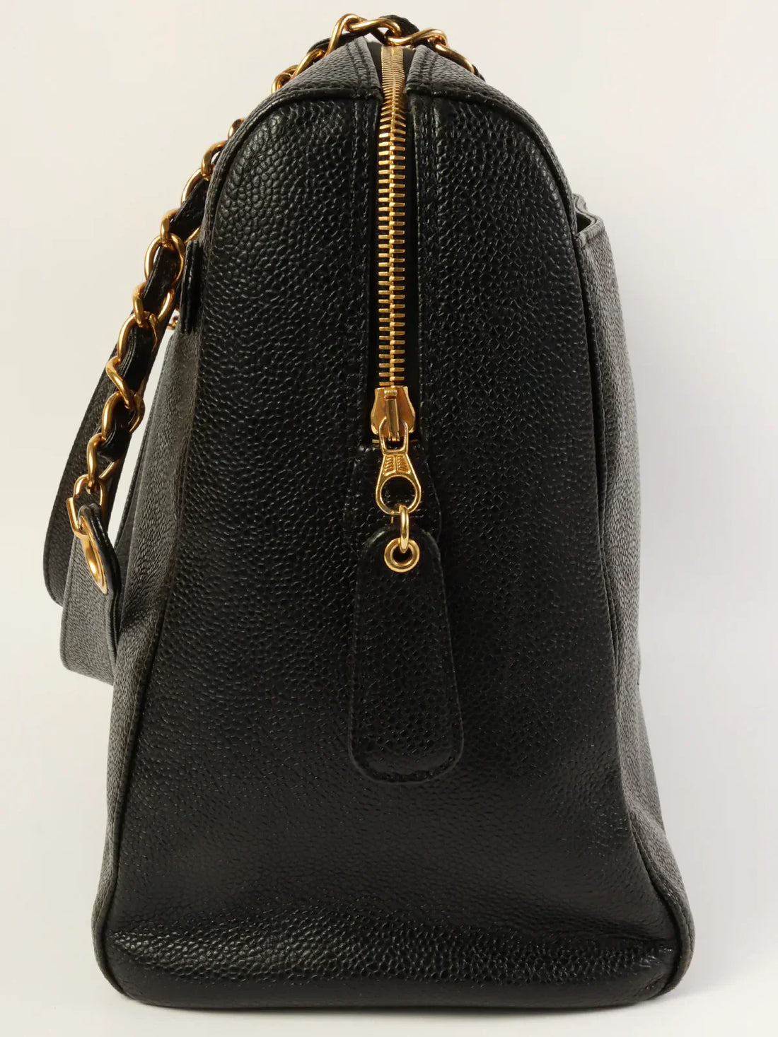 Top Quality Chanel Around 1998 Made Caviar Skin Cc Mark Stitch Chain Tote Bag Black