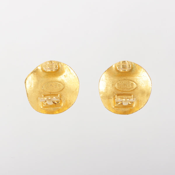 Chanel 1995 Made Round Cc Mark Earrings