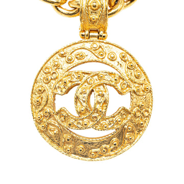 CHANEL CC Round Pendant Necklace Costume Necklace