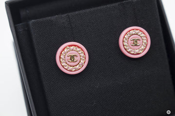 Chanel AB0797Y47569 CC Logo Inlaid With Enamel  Pink / Z8998 Enamel Earrings