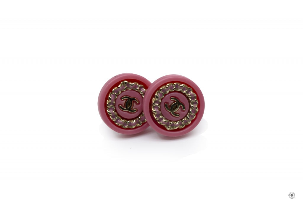 Chanel AB0797Y47569 CC Logo Inlaid With Enamel  Pink / Z8998 Enamel Earrings