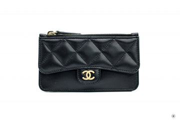 Chanel AP0374Y0765 Zip Coin Purse Black / C3906 Lambskin Coin Purse Gbhw