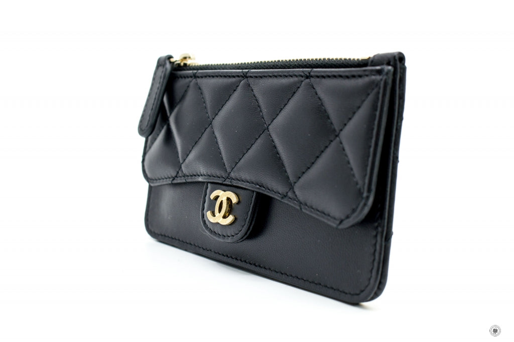 Chanel AP0374Y0765 Zip Coin Purse Black / C3906 Lambskin Coin Purse Gbhw