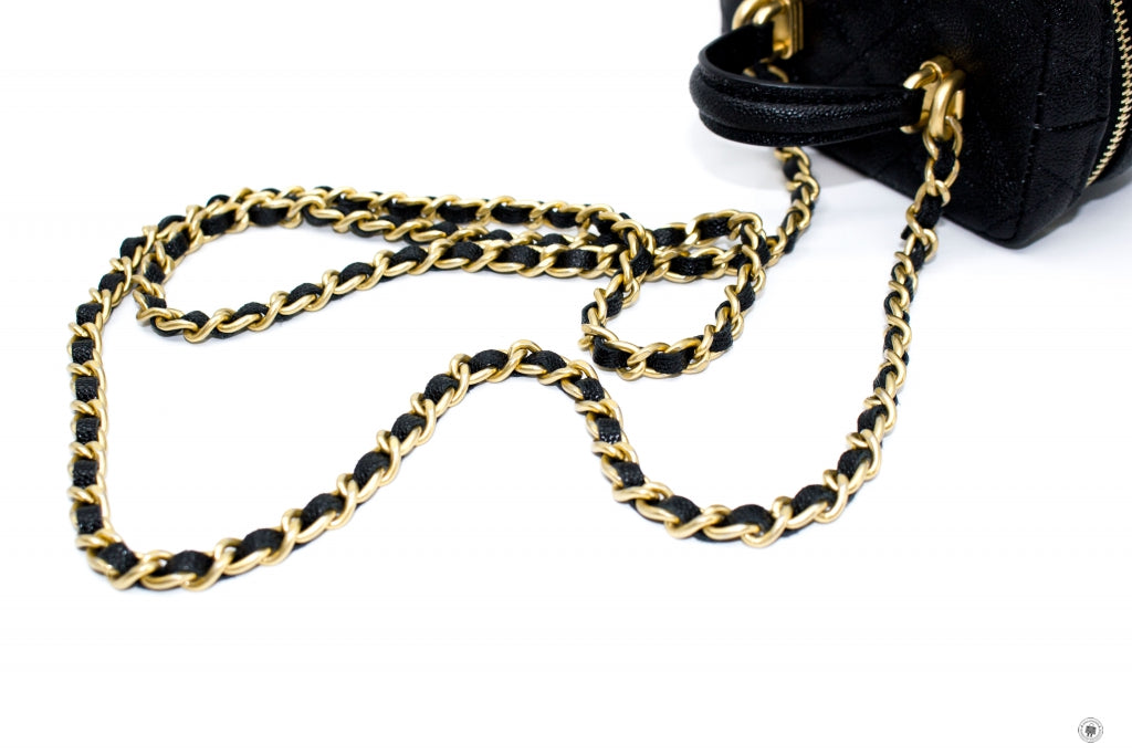 Chanel AP2194 B05722 Small Vanity With Chain Black / 94305 Caviar Shoulder Bags Gbhw