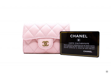 Chanel AP0214Y33352 Classic Card Holder Pink / NH620 Caviar Card Holder Pbhw