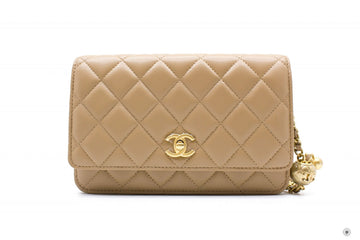 Chanel AP1450B02916 Wallet ON Chain Woc With Golden Ball  Beige / NJ528 Lambskin Shoulder Bags Gbhw