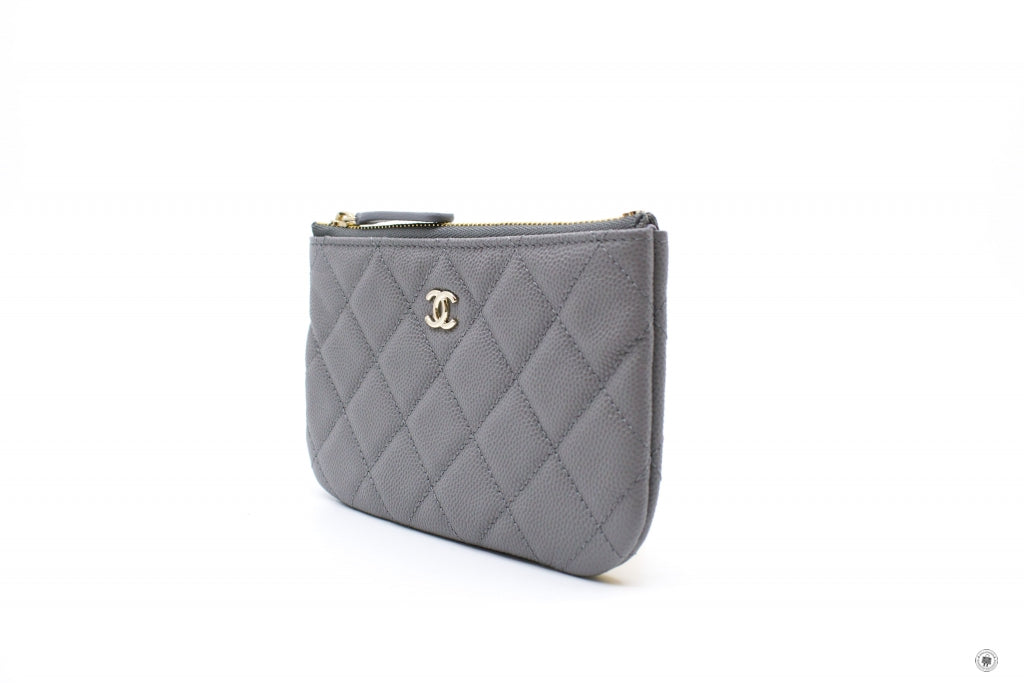 Chanel A82365 Y33352  Classic Mini Pouch NJ531 / Grey Caviar Shoulder Bags Pbhw