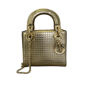 Chain Lady Dior Mini Metallic New 1:1 Repl Micro-Cannage Gold GHW