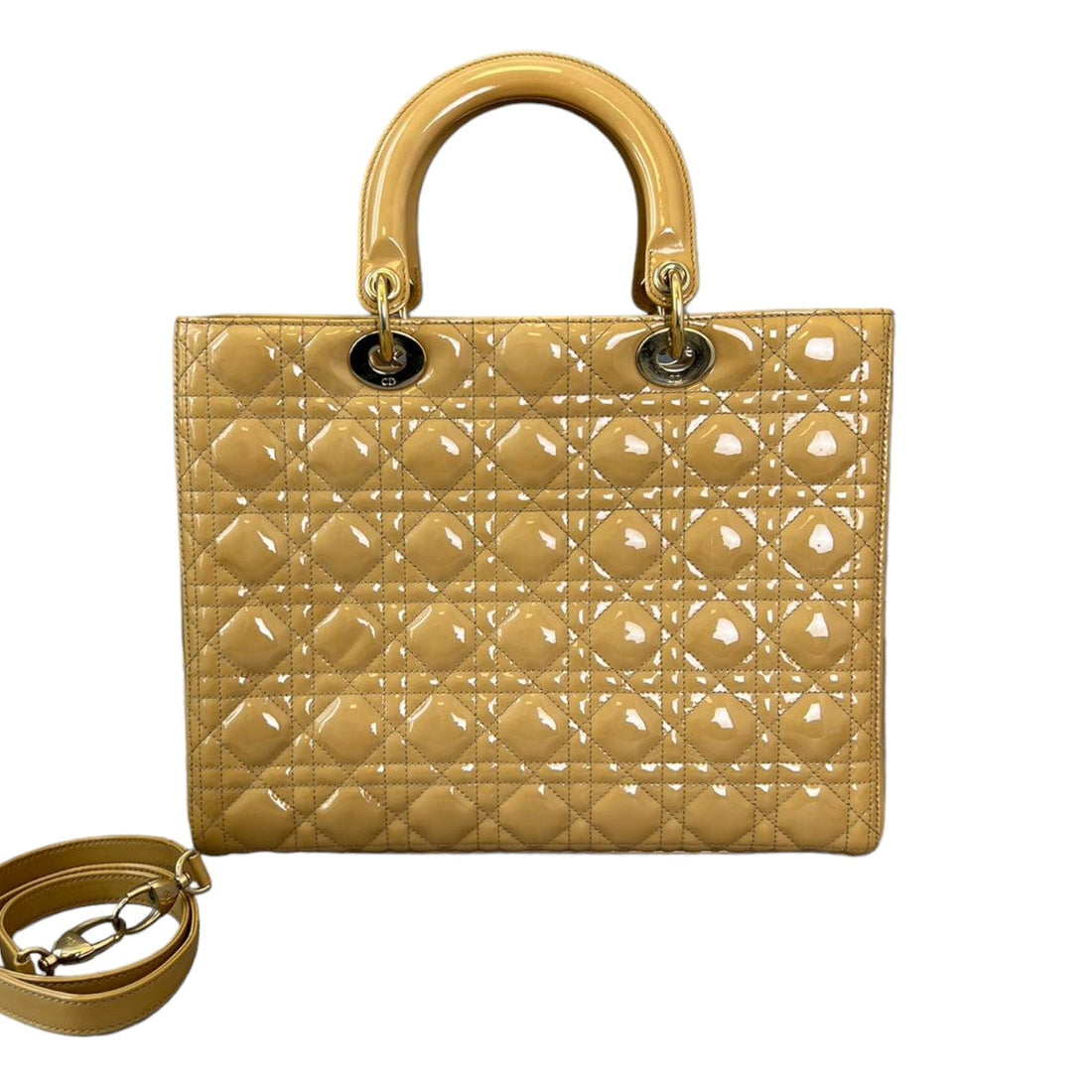 Lady Dior Large New 1:1 Repl Cannage Beige GHW