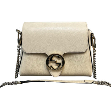 Gucci Dollar Interlocking Small Crossbody CalBNkin Off White GHW