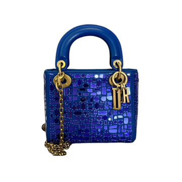 Mosaic of Mirrors Lady Dior Mini CalBNkin Blue GHW