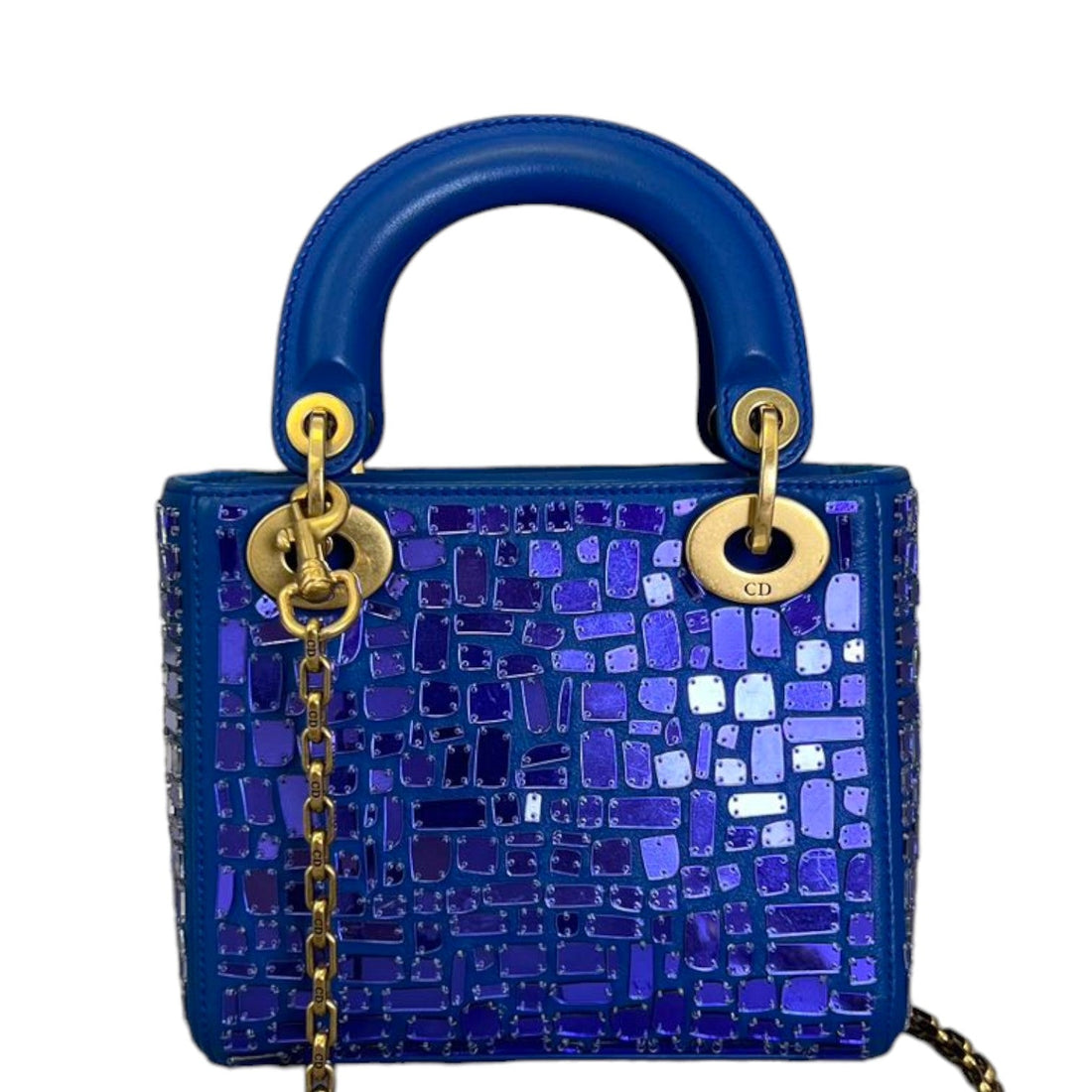 Mosaic of Mirrors Lady Dior Mini CalBNkin Blue GHW