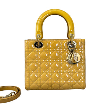 Lady Dior Medium Metallic New 1:1 Repl Yellow GHW