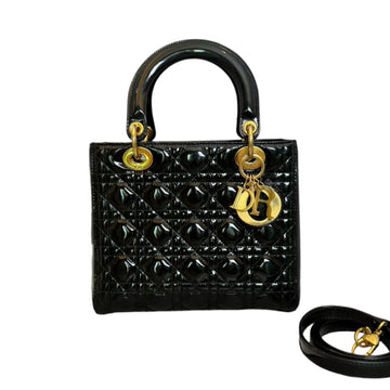 Lady Dior Medium New 1:1 Repl Leather Black GHW