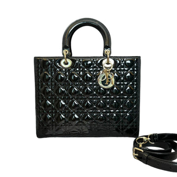 Lady Dior Large New 1:1 Repl Cannage Black GHW