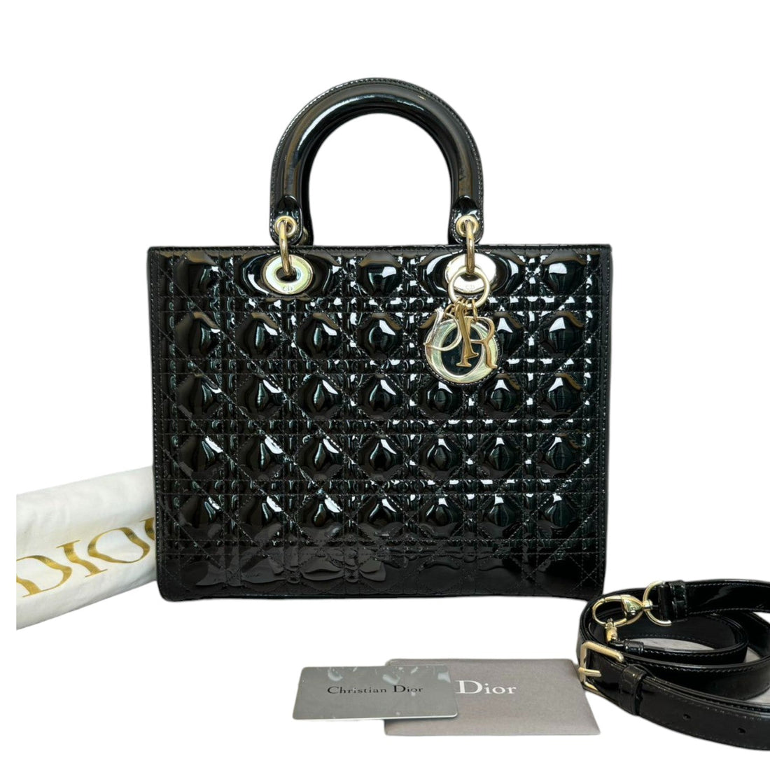Lady Dior Large New 1:1 Repl Cannage Black GHW