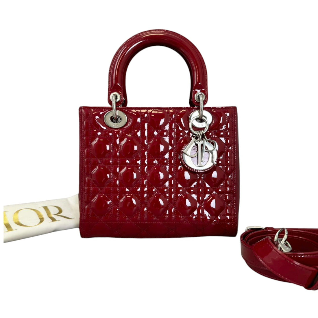 Lady Dior Medium New 1:1 Repl Cannage Red SHW