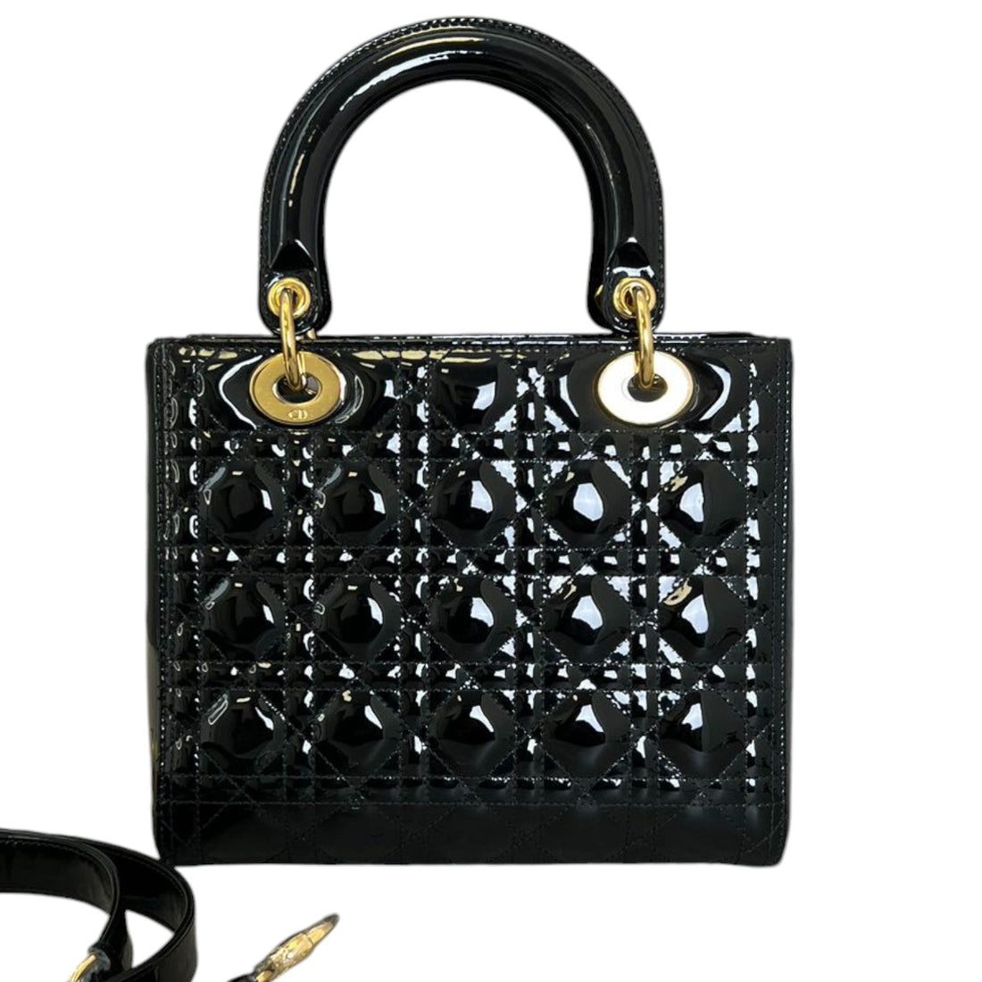 Lady Dior Medium New 1:1 Repl Quilted Black GHW