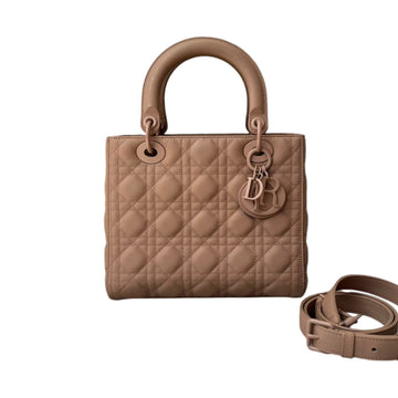 Lady Dior Medium Ultra Matte CalBNkin Beige