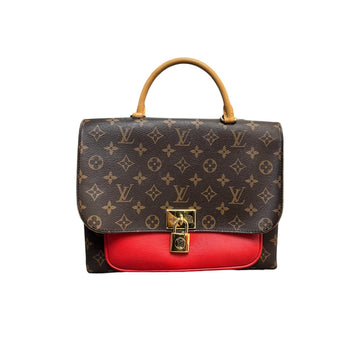 Louis-Vuitton Marignan Coquelico Monogram Canvas Brown Red