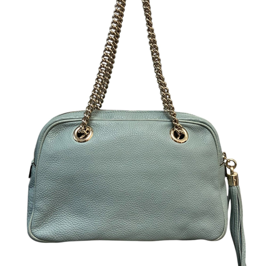 Gucci Soho Bowler Small Pebbled CalBNkin Light Blue GHW