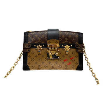 Louis-Vuitton Trunk Clutch Reverse Monogram Brown Black GHW