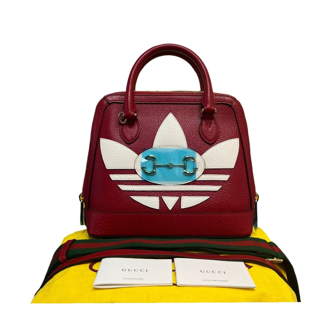 Gucci X Adidas Horsebit 1955 Web Trefoil Mini Dollar CalBNkin Red White GHW