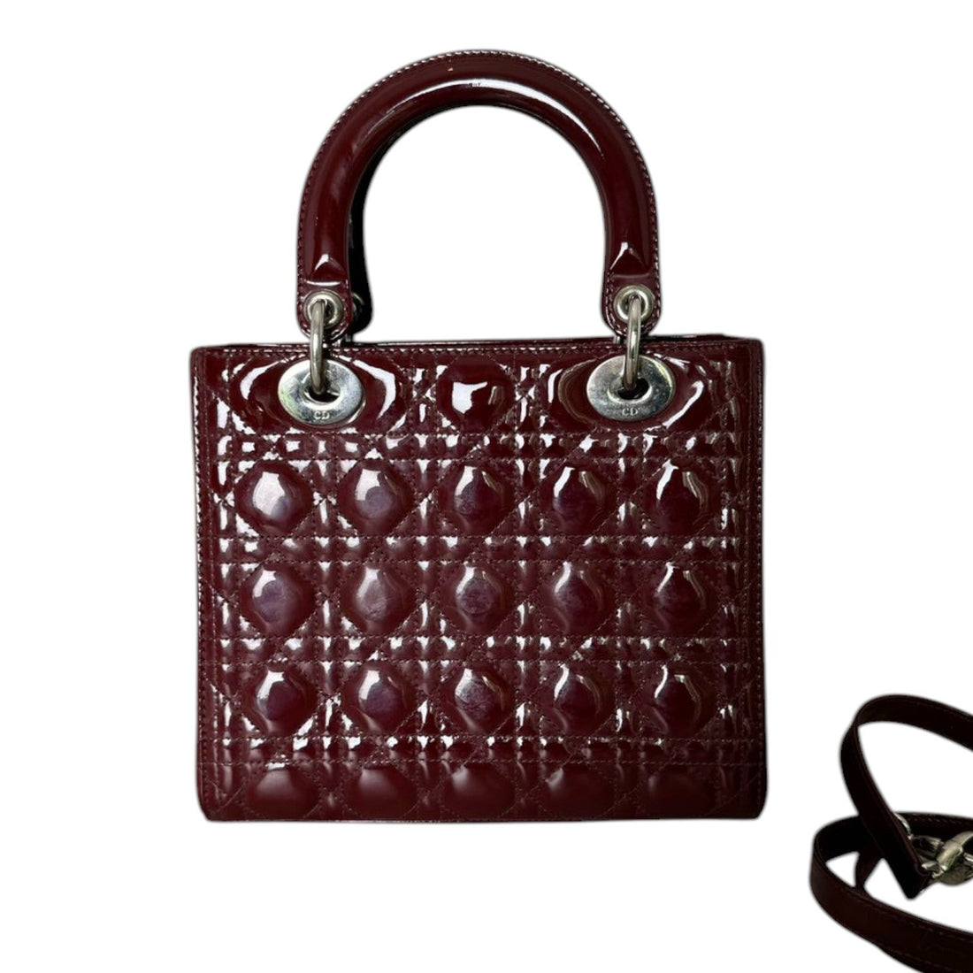 Lady Dior Medium New 1:1 Repl Quilted Red SHW