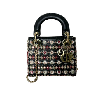Lady Dior Mini CalBNkin Black Multicolor GHW