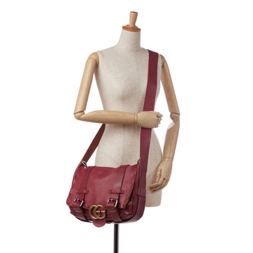 Gucci GG Messenger Bag Red Leather
