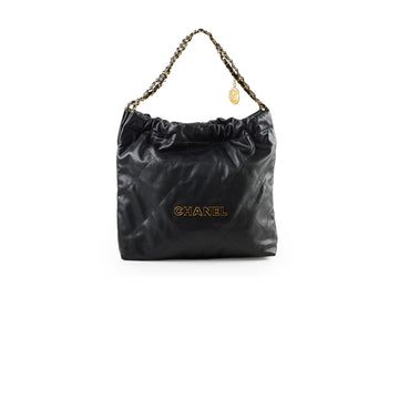 Chanel Togo/epsom/caviar/clemence/callfskin/cowhide/lambskin Medium 22 Black Microchipped 2024