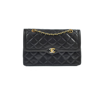 Chanel Paris Lined Double Flap Black